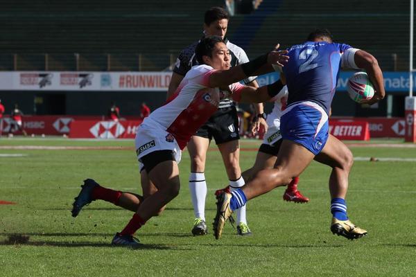 「HSBCワールドラグビーセブンズシリーズ　ドバイ大会」チャレンジトロフィートーナメント　準々決勝サモア戦　