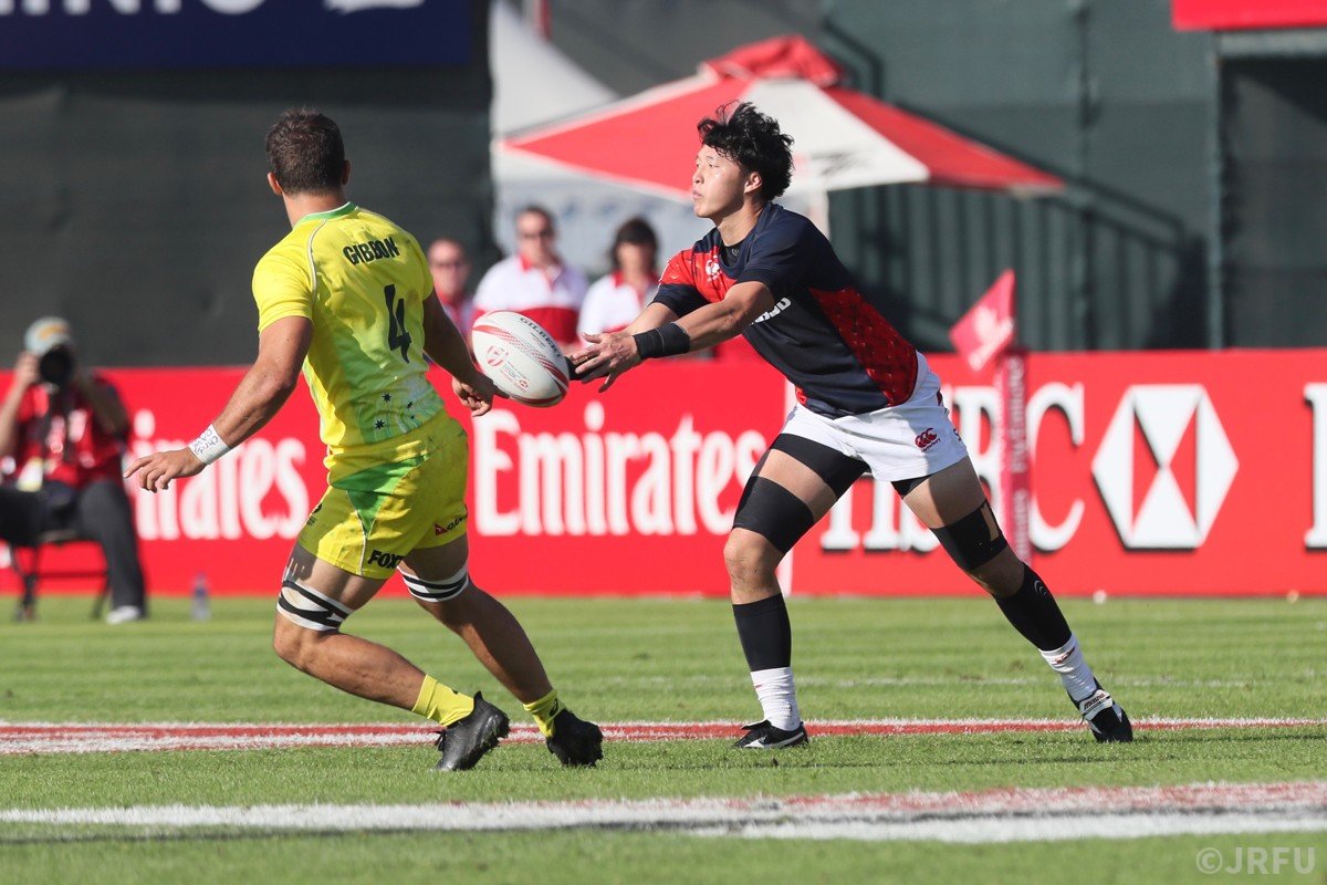 2016/12/2「HSBCワールドラグビーセブンズシリーズ2016-2017 ドバイ大会」プールD第1戦 男子セブンズ日本代表 vs オーストラリア代表