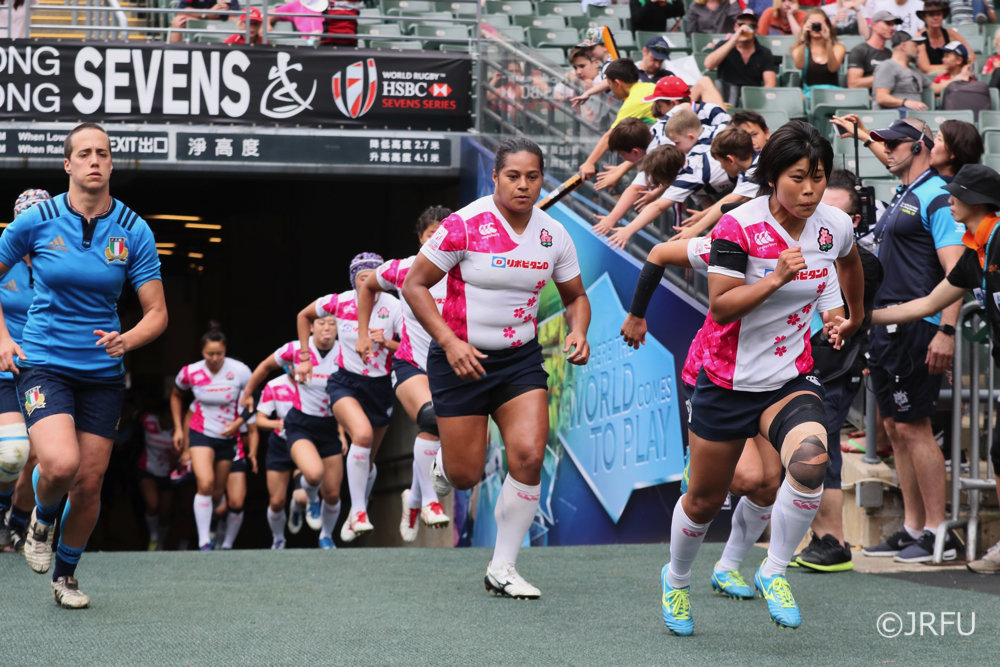 2017/4/7「HSBCワールドラグビー女子セブンズシリーズ2017-2018 コアチーム予選大会」準決勝 サクラセブンズ vs 女子セブンズイタリア代表