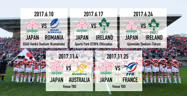 日本代表　ルーマニア代表戦、アイルランド代表戦　試合会場決定