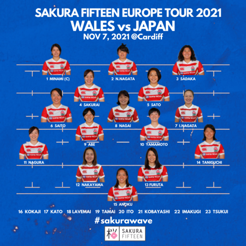 （11/7更新）女子日本代表　ウェールズ代表戦試合登録メンバーのお知らせ