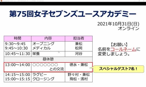 レポート：第75回女子セブンズユースアカデミー