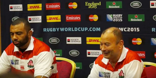 日本代表「ラグビーワールドカップ2015」エディー・ジョーンズヘッドコーチ、リーチ マイケルキャプテン記者会見