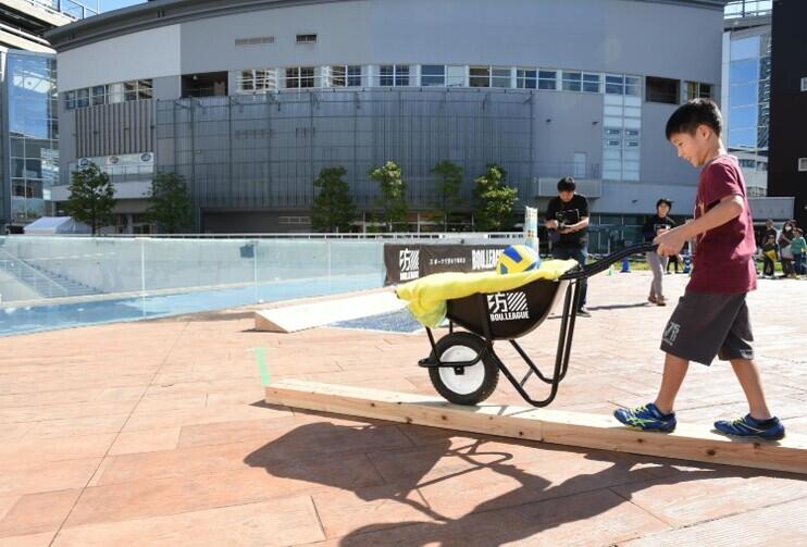 兵庫県スポーツ振興課ブース～防災スポーツ体験コーナー